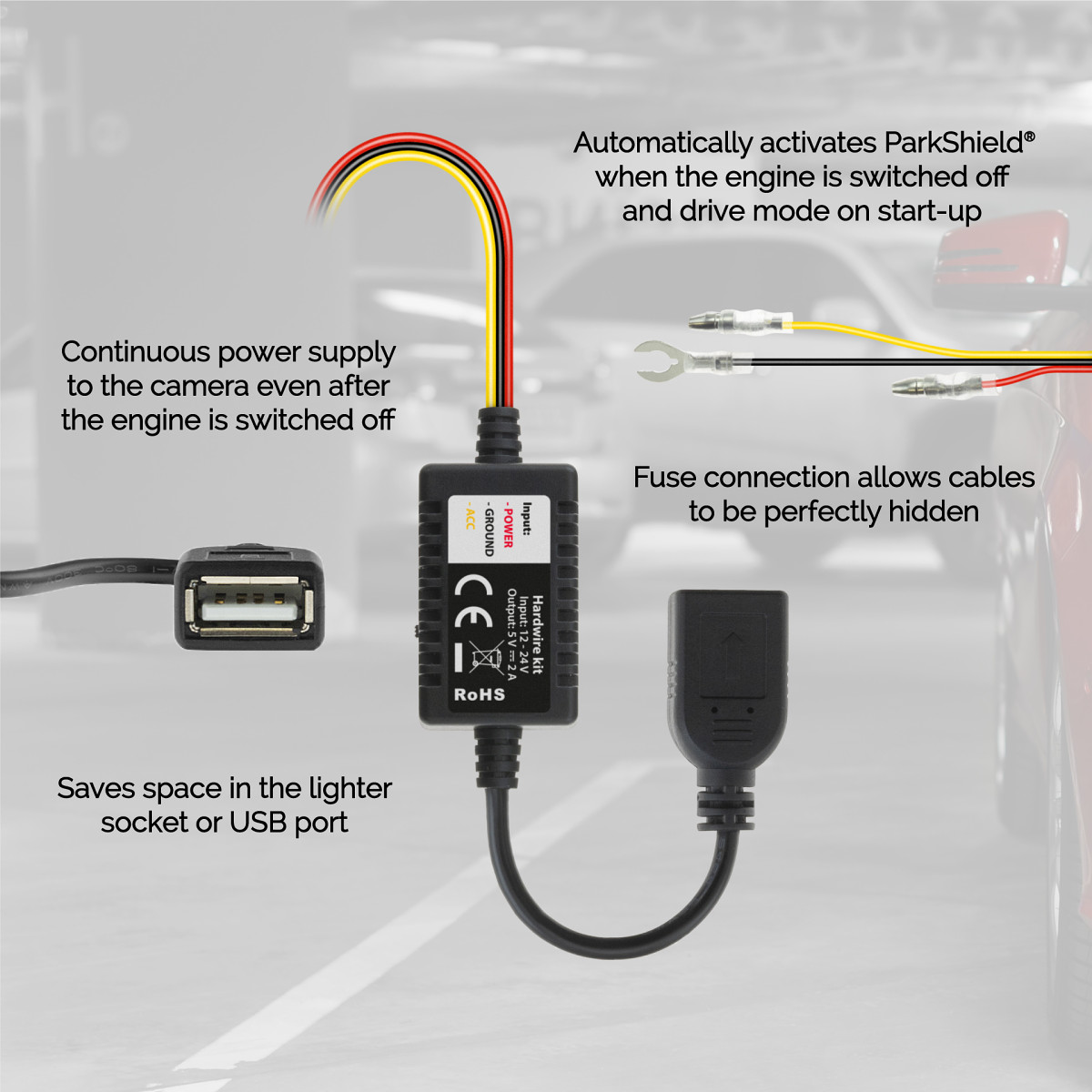 DASH CAM PARKING MODE WITHOUT HARDWIRE USING BATTERY PACK 