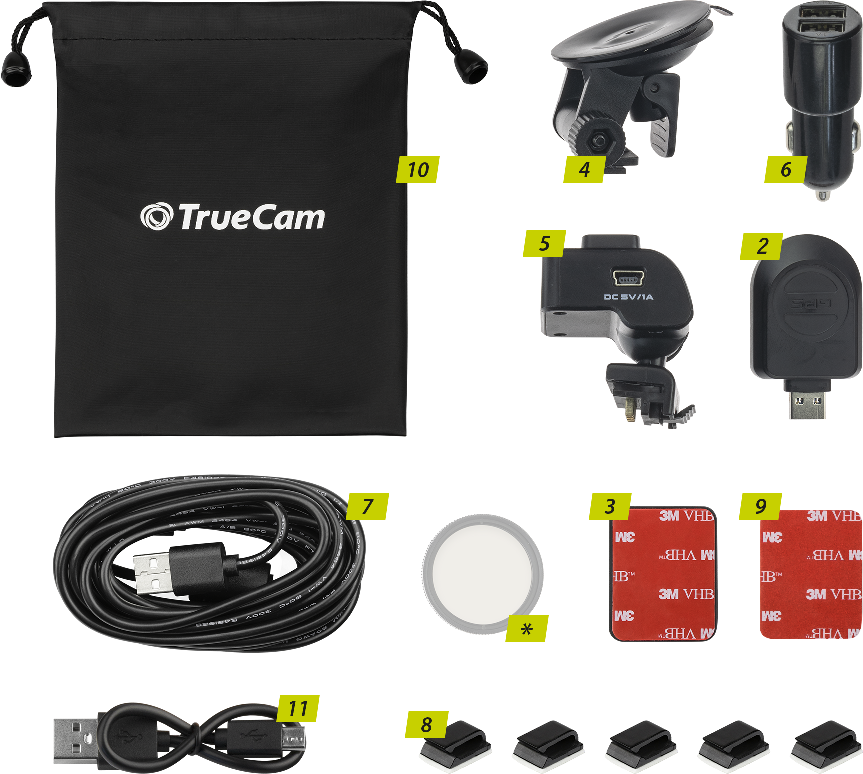 TrueCam A7s - A csomag tartalma TrueCam A7s - A csomag tartalma