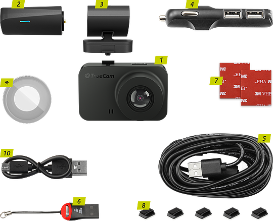 TrueCam M5 GPS WiFi - Obsah balení TrueCam M5 GPS WiFi - Obsah balení