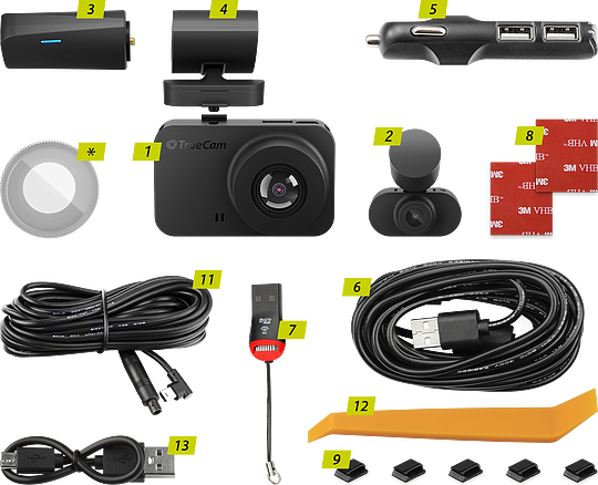 TrueCam M7 GPS Dual - Obsah balení TrueCam M7 GPS Dual - Obsah balení