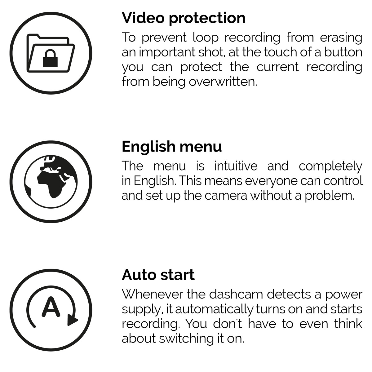 It has everything a proper car camera should have